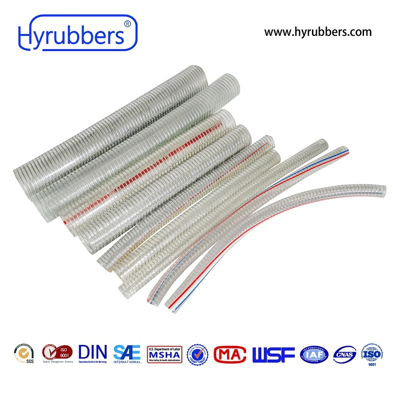 Flexible PVC Steel Wire Reinforced Hose Transparent Clear PVC Hose