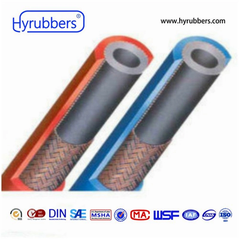 Flexible Fiber Braided Rubber Hose Twin or Single Welding Hose with Fittings
