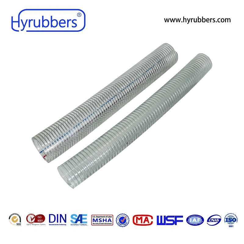 Flexible PVC Steel Wire Reinforced Hose Transparent Clear PVC Hose